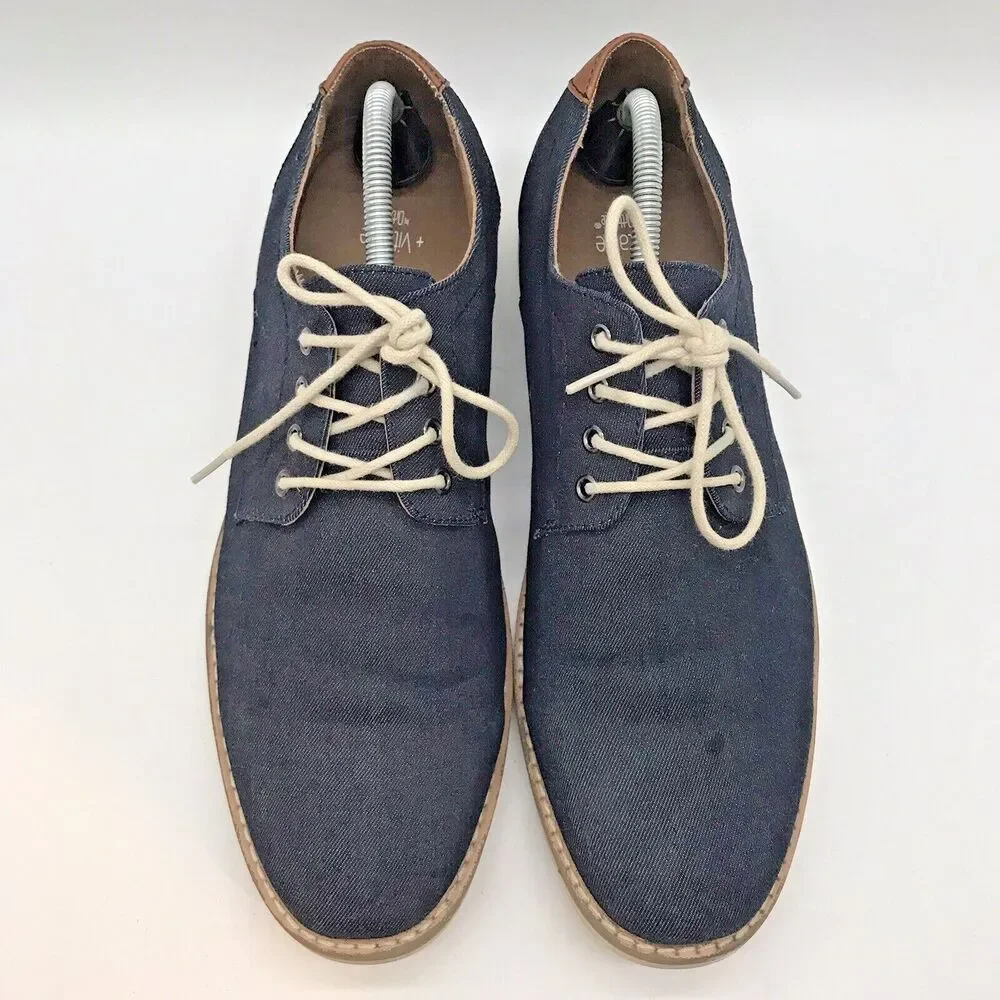 Sonoma Warren Navy Textile Shoes Men's 11M Cushioned Ortholite Lace Up Low Derby